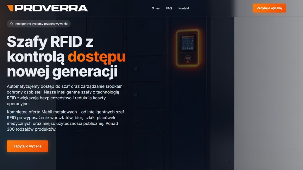 Proverra – strona szaf RFID i mebli metalowych BHP